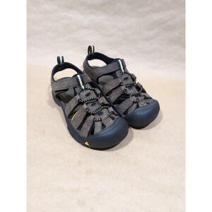 KEEN‎ Kids Size 13 Hiking Sport Sandal  Brown Leather Lace Lock Washable